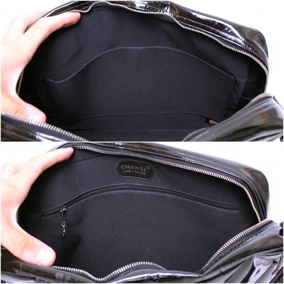 Chanel Black Patent Leather Camera Bag Shoulder Crossbody A4996 - Picture 9 of 11